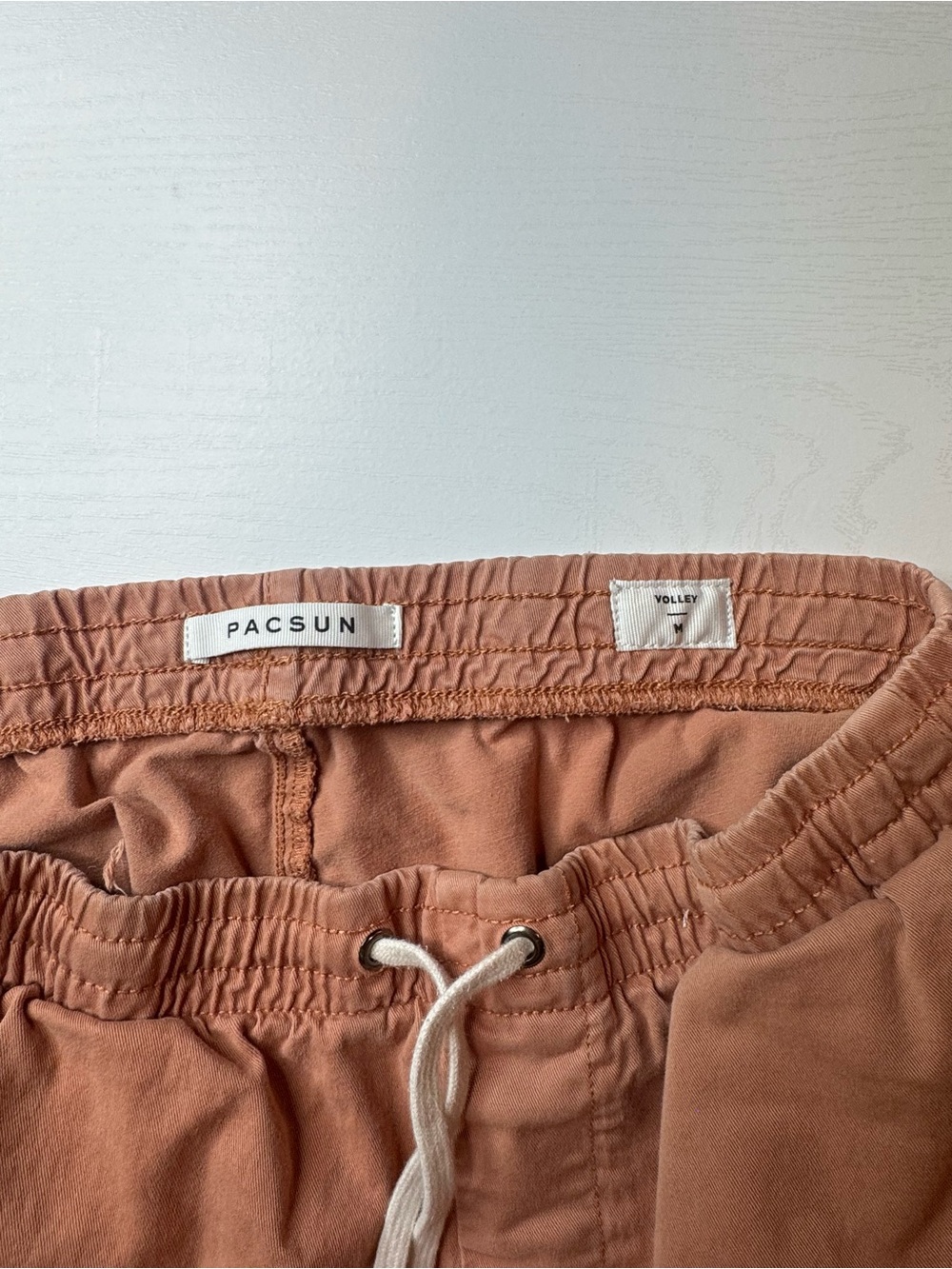 PacSun Men's Rust-Brown Cotton Drawstring Shorts - Picture 3 of 7